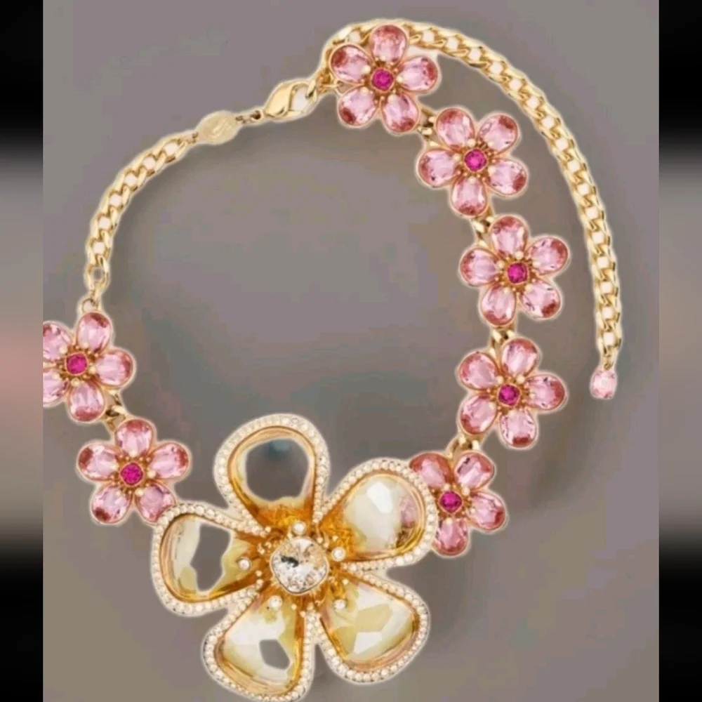 🌹 NWT Idyllia chokerFlower, Multicolored, Gold-tone plated